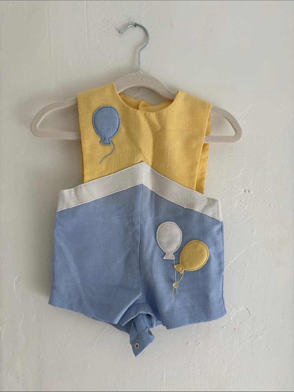 Vintage Yellow & Light Blue Balloon Romper